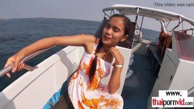 Cherry - Skinny amateur Thai teen Cherry fucked on a boat outdoor in doggystyle - xxxfiles.com - Thailand